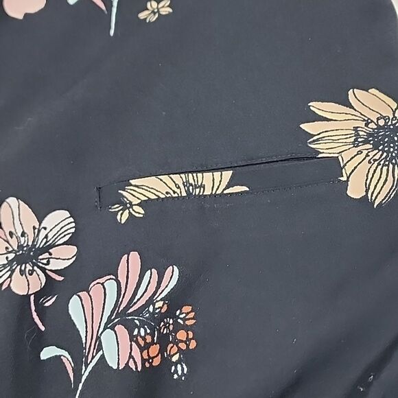 Floral Drawstring Zippered Bomber Jacket Lightweight Size S - Picture 8 of 12